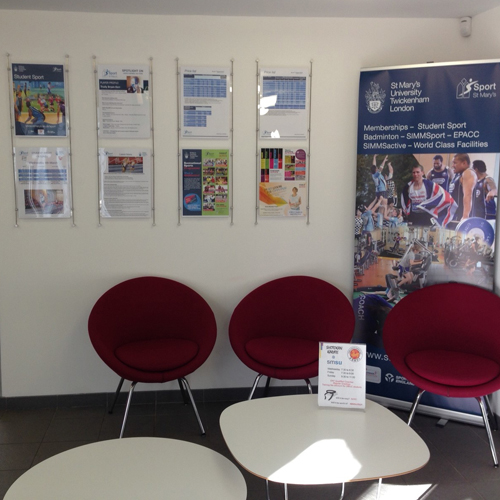 St Marys University College wall poster display
